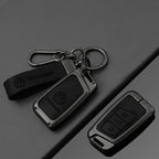 Leather Car Remote Key Case Full Cover Protection Shell for VW Volkswagen Magotan Magotan GTE Passat B6 B7 B8 CC Arteon Keychain