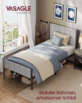 VASAGLE bed rack, with upholstered headboard, bed frame, steel, easy assembly