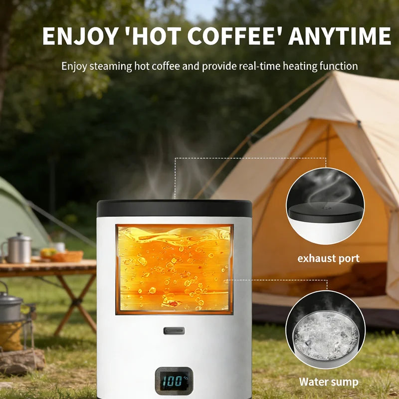 Portable 3-in-1 Wireless Electric Espresso Coffee Machine for Car Home Camping - Capsule Powder Travel Coffee Maker
