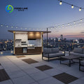 Customized Modern Modular Outdoor Kitchen Stainless Steel Lacquer Acrylic Food Business Easy Install Durable Equipment