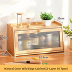 Wooden Desktop Storage Cabinet Cup Organizer Cosmetic Storage Ra Der Batoom Vani elf Wood Material Home Organization