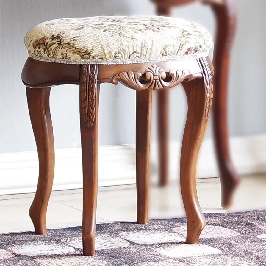 European Solid Wood Mirror Table Bedroom Dresser Amercia Princess Furniture Dark Villa Luxury Carved Makeup Table Dressing Table
