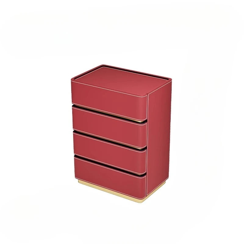 3 4 5 drawers Saddle leather Storage locker household living room drawer cabinet Italian light luxury wood Dressers Furniture