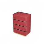 3 4 5 drawers Saddle leather Storage locker household living room drawer cabinet Italian light luxury wood Dressers Furniture