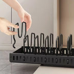 Kitchen Pull-Out Pot Rack Adjustable Cupboard Trays Dishes Partition Shelf with Slide Rails Organizer Tray Drawer Storage Racks