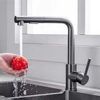 Pull-out Kitchen Faucet Smooth Pull-out Sprayer Dual Spout Mode (Pillar/Shower) One-Touch Switching Spout