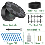 Solar Automatic Drip Irrigation System Kit, Auto Watering Kit for DIY Garden Watering System with 9 Timing Modes Outdoor Garden