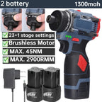 16.8V Brushless Screwdriver Lithium Electric Drill Rechargeable Hand Drill Screwdriver Electric Tool Torque Drill Repairing Kit