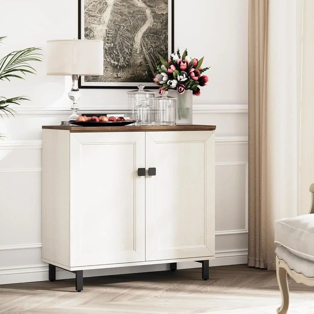 Buffet Sideboard Cabinet Farmhouse Modern 3 in1 Storage Cabinet with Adjustable Shelves for Kitchen, Coffee Bar, Living Room