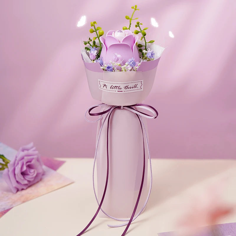 Robotime Flower 3D Puzzle Model Kits Decoration Home Decor Accessories Living Room Gifts for Women Camellia Purple Rose