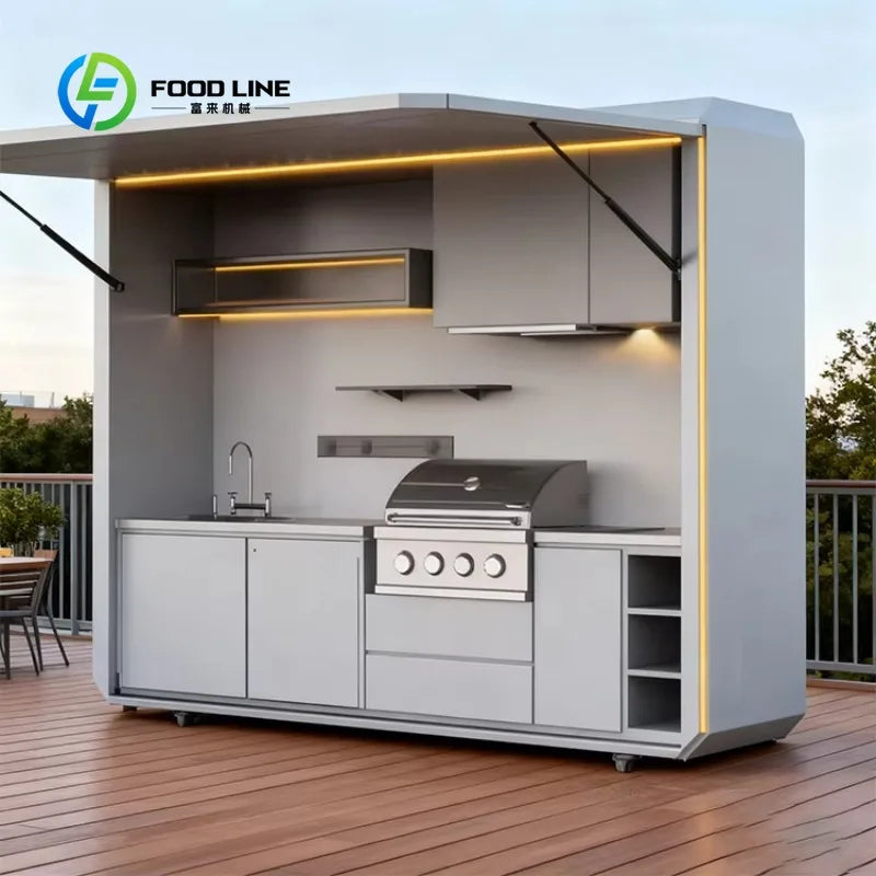 Customized High End Premium Outdoor Camping Kitchen Green Easy Install Combined Furniture Picnic Yard Party Leisure Equipment
