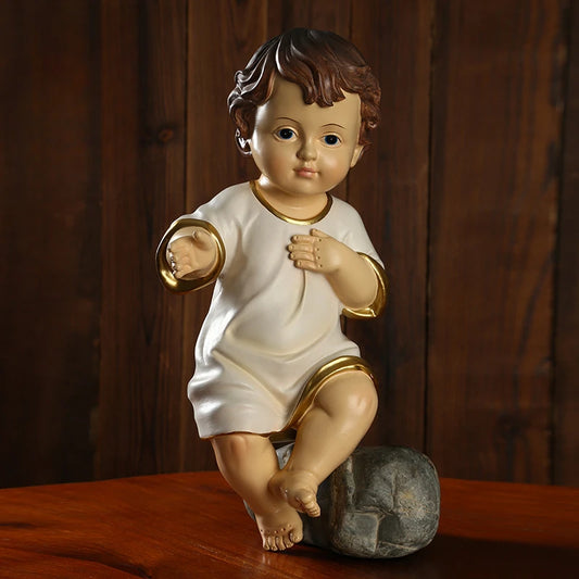 Holy Baby Jesus Figurine Religiou Ornament Christian Catholic Manger Mini Jesus Dolls Resin Christmas Home Desktop Decortion