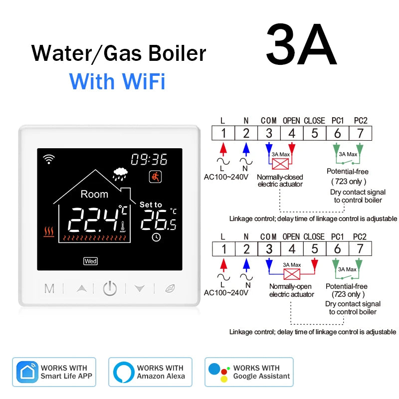 Tuya Smart Home Wifi Heating Thermostat Floor Heating Water Gas Boiler Temperature Thermoregulator Google Home Alexa Alice