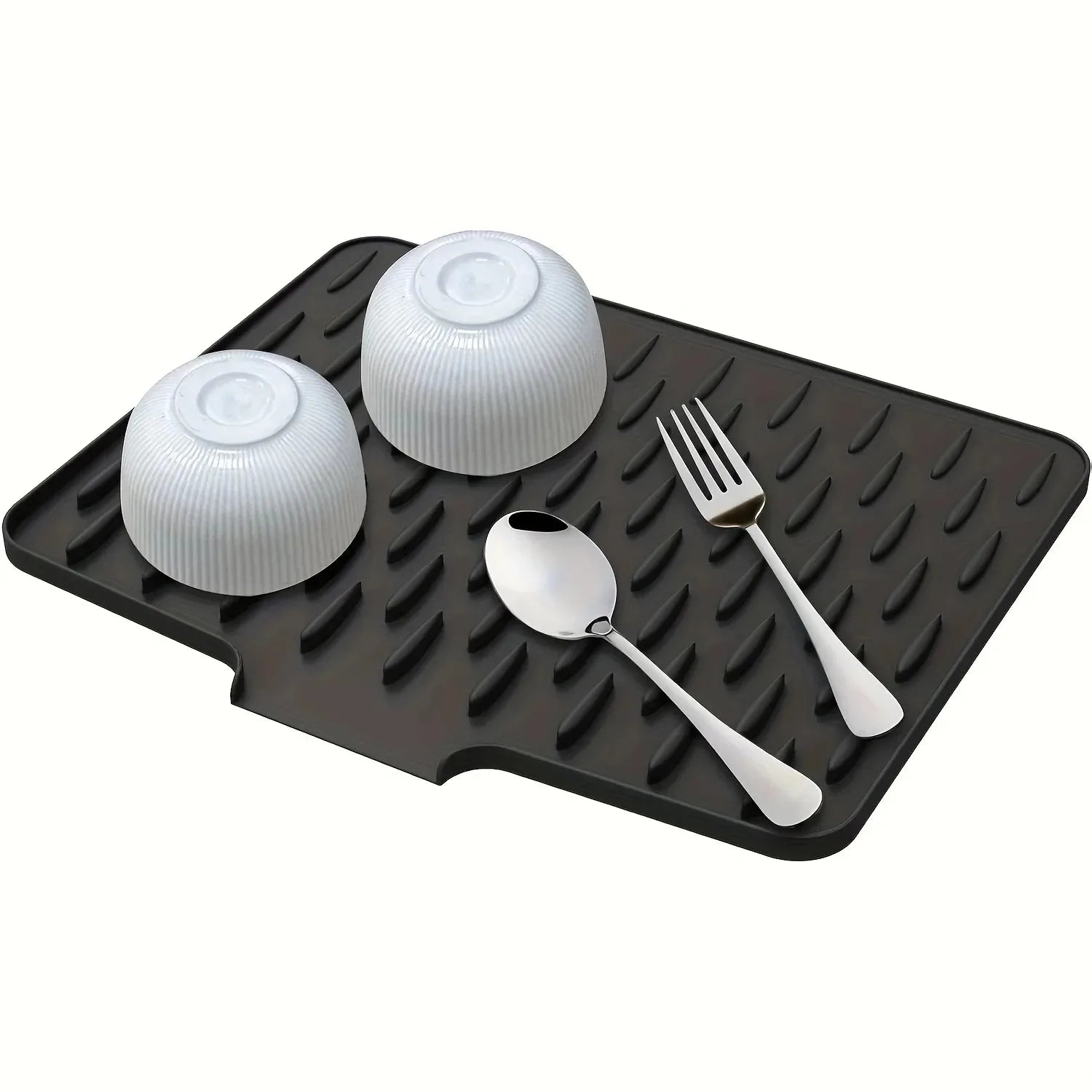 Kitchen Silicone Drain Mat with Built-in Drainage Design Easy to Clean Suitable for Countertops Sinks Refrigerators