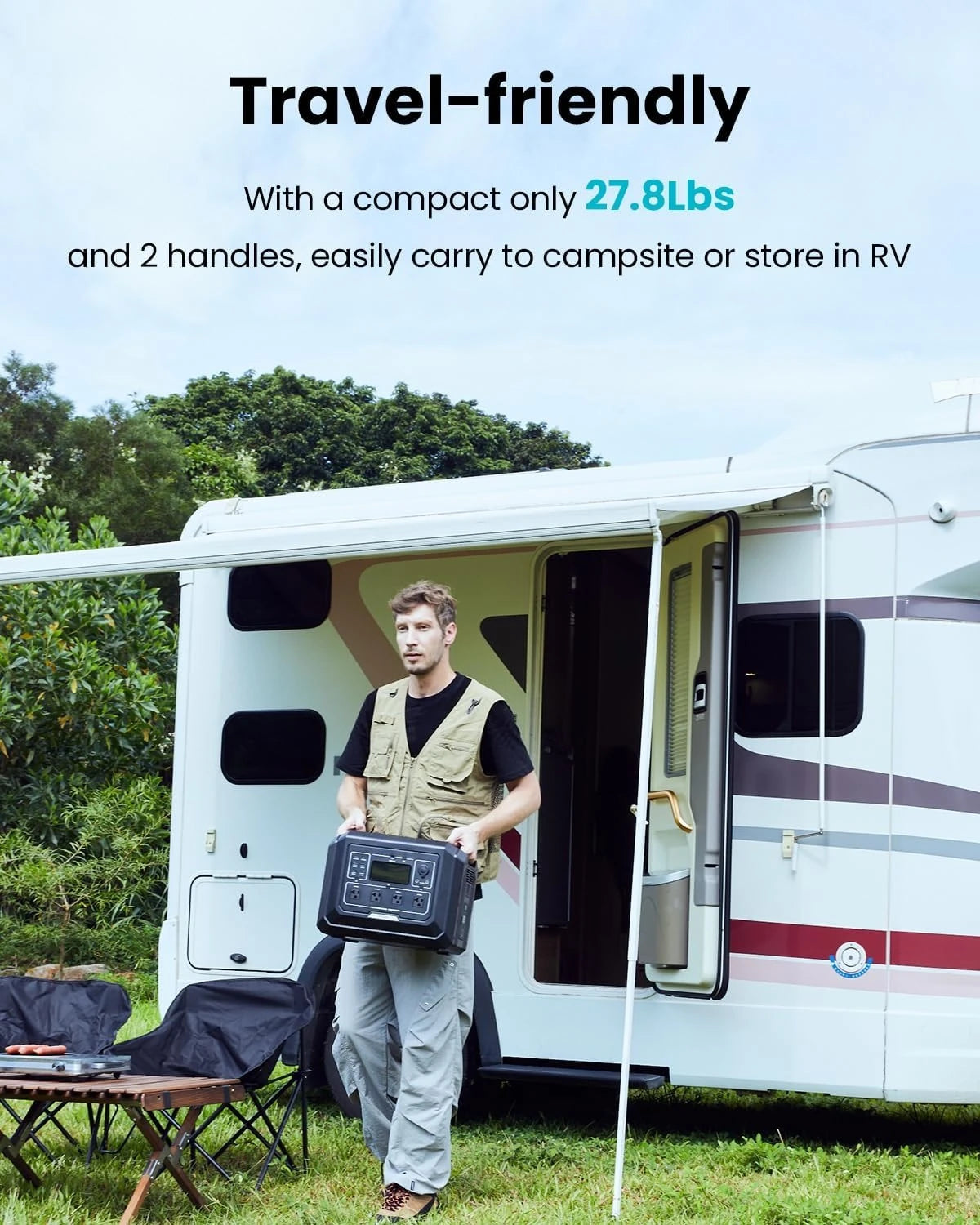 Mega 1 Portable Power Station 2000W (4500W Peak), 1024Wh LiFePO4 Battery Generator with 1400W AC Charging & 800W Solar Charging