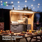 Customized Waterproof Garden Backyard  Modern Outdoor Kitchen Cabinets ,All-Weather Outdoor Kitchen with Full Cooking Equipment