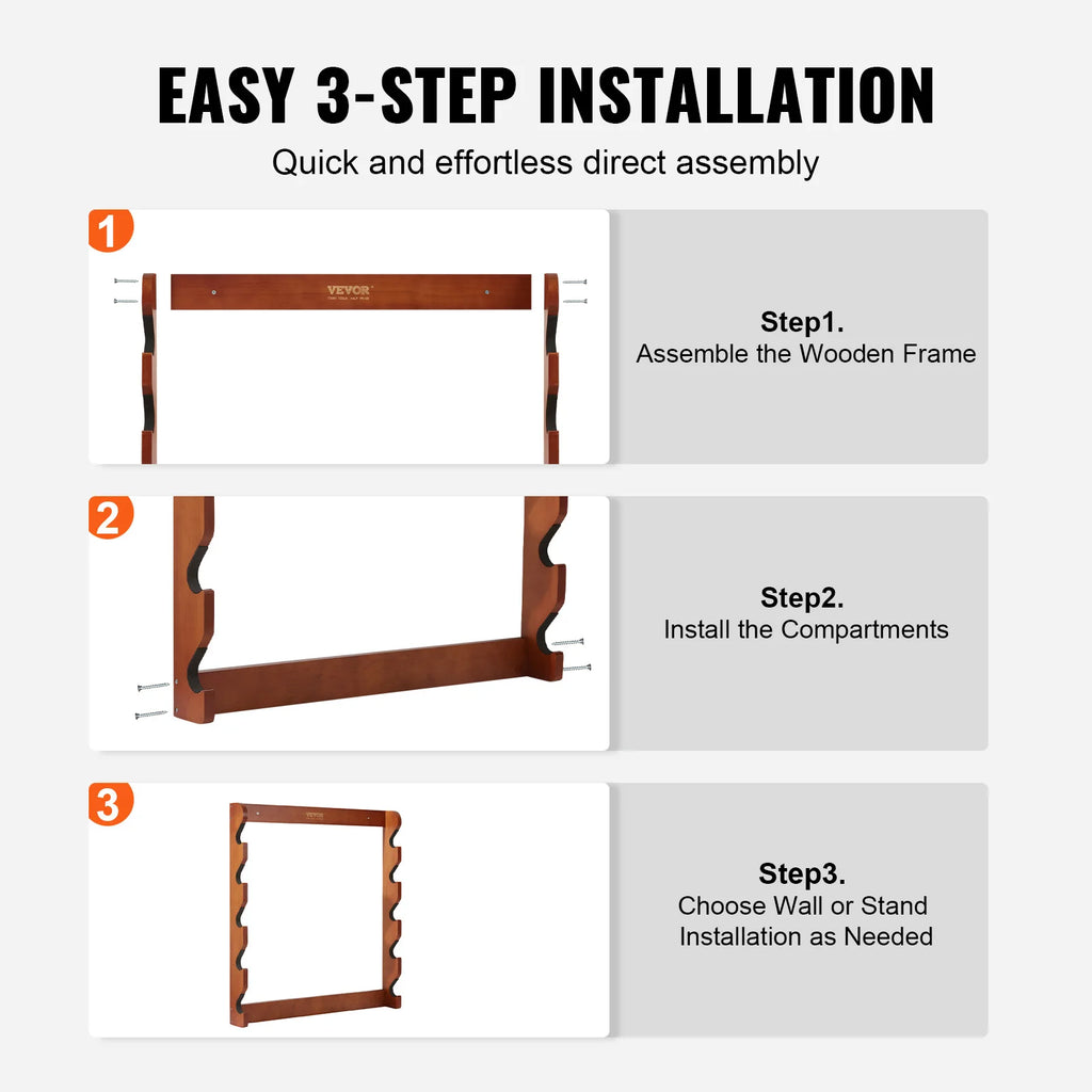 VEVOE Gun Rack Wood Gun Rack Wall Mount Gun Display Rack holds 4/5 Rifles Shotguns 132 lbs Heavy Duty Rifle Rack w/ Soft Padding