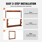 VEVOE Gun Rack Wood Gun Rack Wall Mount Gun Display Rack holds 4/5 Rifles Shotguns 132 lbs Heavy Duty Rifle Rack w/ Soft Padding