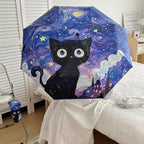 Cartoon Cat Purple Folding Umbrella Professional Sun Protection And UV Protection Umbrella Dual use of Rain and Sunny Automatic