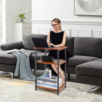 2/3-Tier End Table - Space-Saving Side Table w/ Adjustable Feet & Steel Frame for Bedroom & Living Room | AlluCanFind