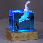 Whale Diver Ocean Decoration with Light Decorative Marine Whale Decor Beluga Killer Whale Megalodon Home Room Decor