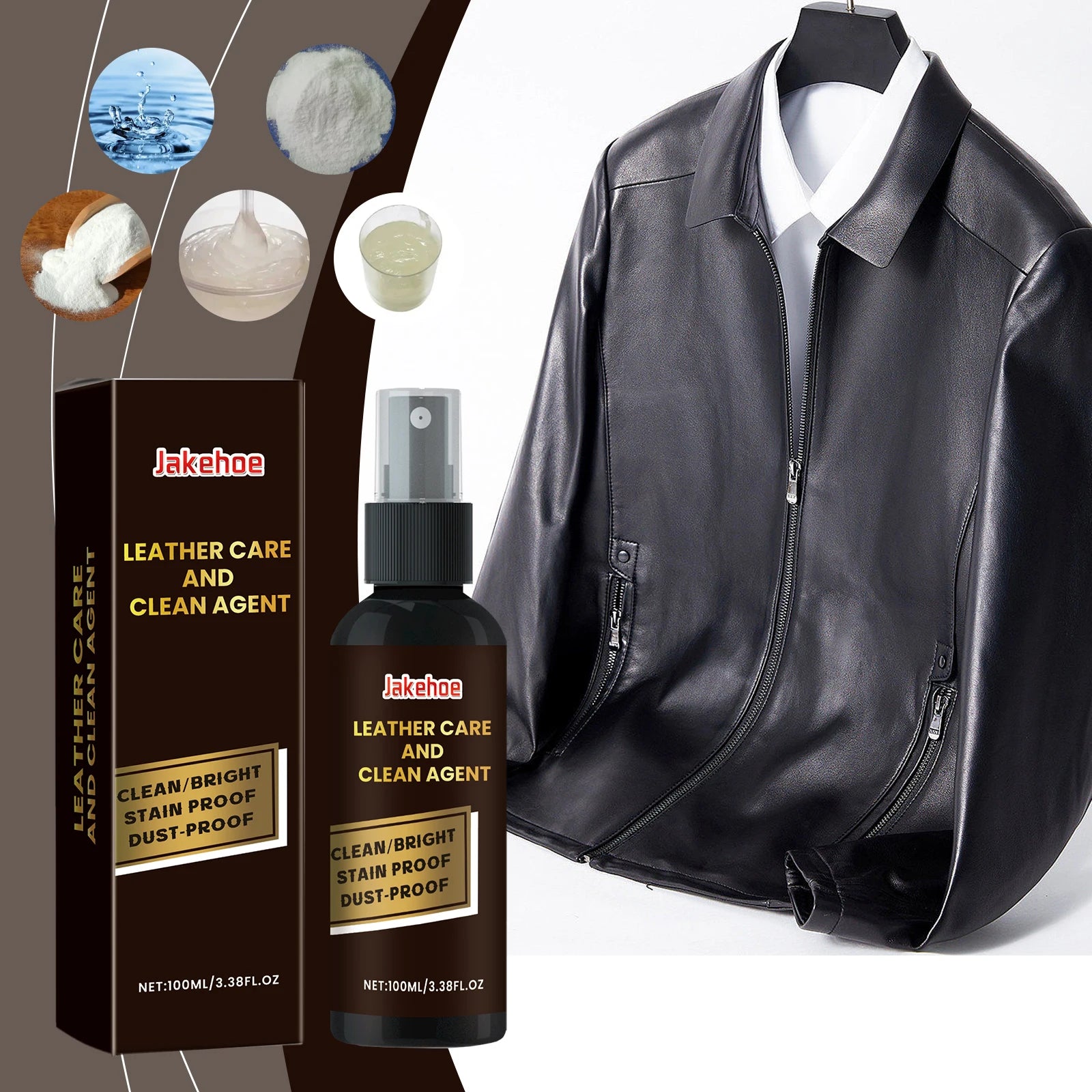 100/200ml Leather Jacket Cleaner & Conditioner - Professional Grade for Jackets, Sofas & Bags - Stain Remover, Restores Color