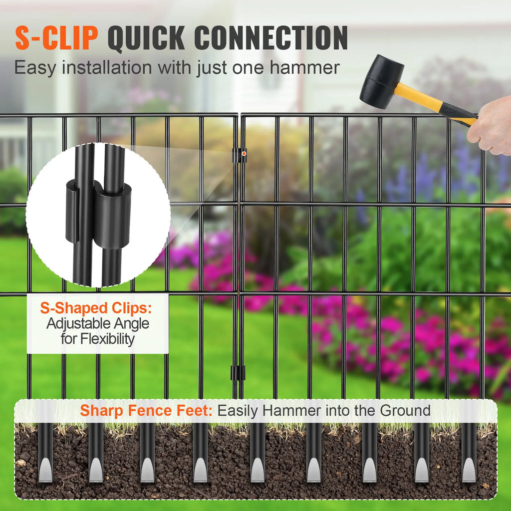 SucceBuy Garden Fence No Dig Fence Animal Barrier Fence Underground Decorative Garden Fencing with 1.5 in Spike Spacing for Yard