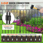 SucceBuy Garden Fence No Dig Fence Animal Barrier Fence Underground Decorative Garden Fencing with 1.5 in Spike Spacing for Yard