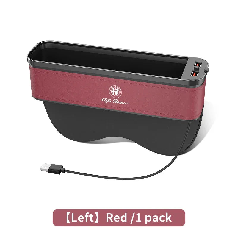 Car USB charging multifunction seat crevice storage box Alfa Romeo 147 156 159 166 Giulia Tonale Stelvio Giulietta Mito Milano