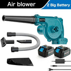 2-in-1 Electric Cordless Garden Leaf Air Blower Computer Dust Collector Dust Snow Blowing Power Tools For Makita 18V Battery