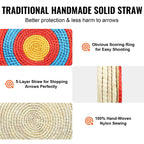 SucceBuy  20in Traditional Solid Straw Round Archery Target Shooting Bow Coloured Rope Target 3/5 Layer for Shooting Practice