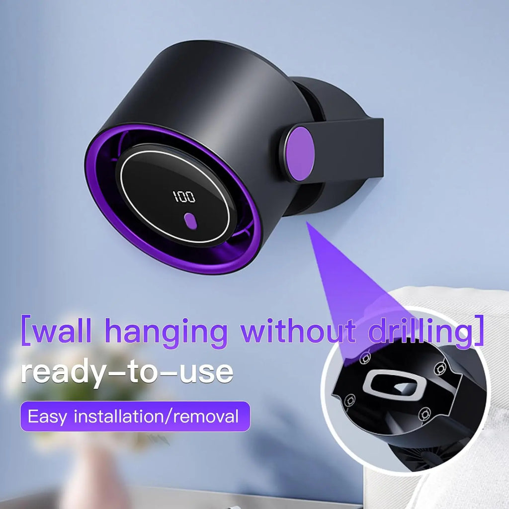 Desktop Smart Electric Fan 100 Wind Speed Settings Usb Charge Digital
