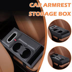 Car Armrest Box Heightening Pad Multifunctional Storage Box Water Cup Case Luxury Vehicle Storage Tissue Holder Organizer N3F6