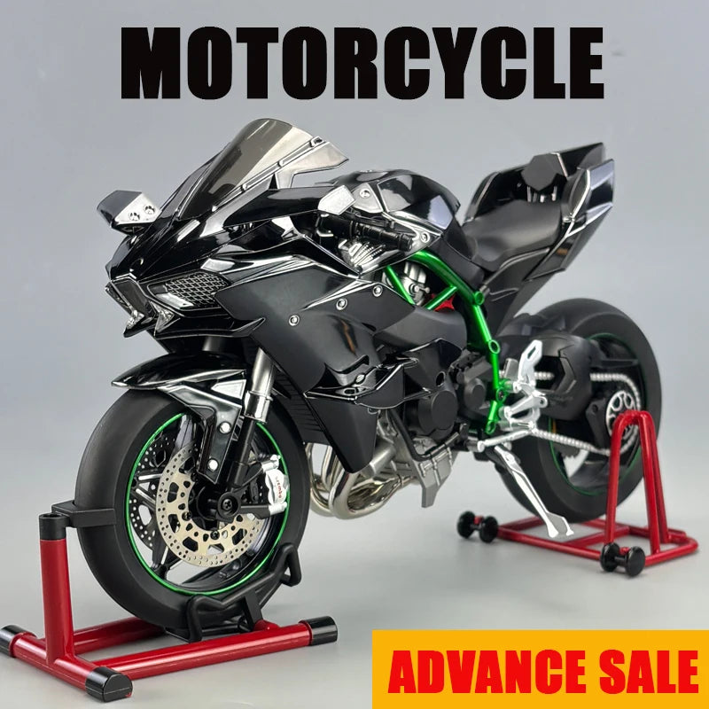 Spray 1:6 Kawasaki Racing Ninja 500 H2R Motorcycle Simulation Sound Light  Fast And Furious Collection Modle car boys Gift