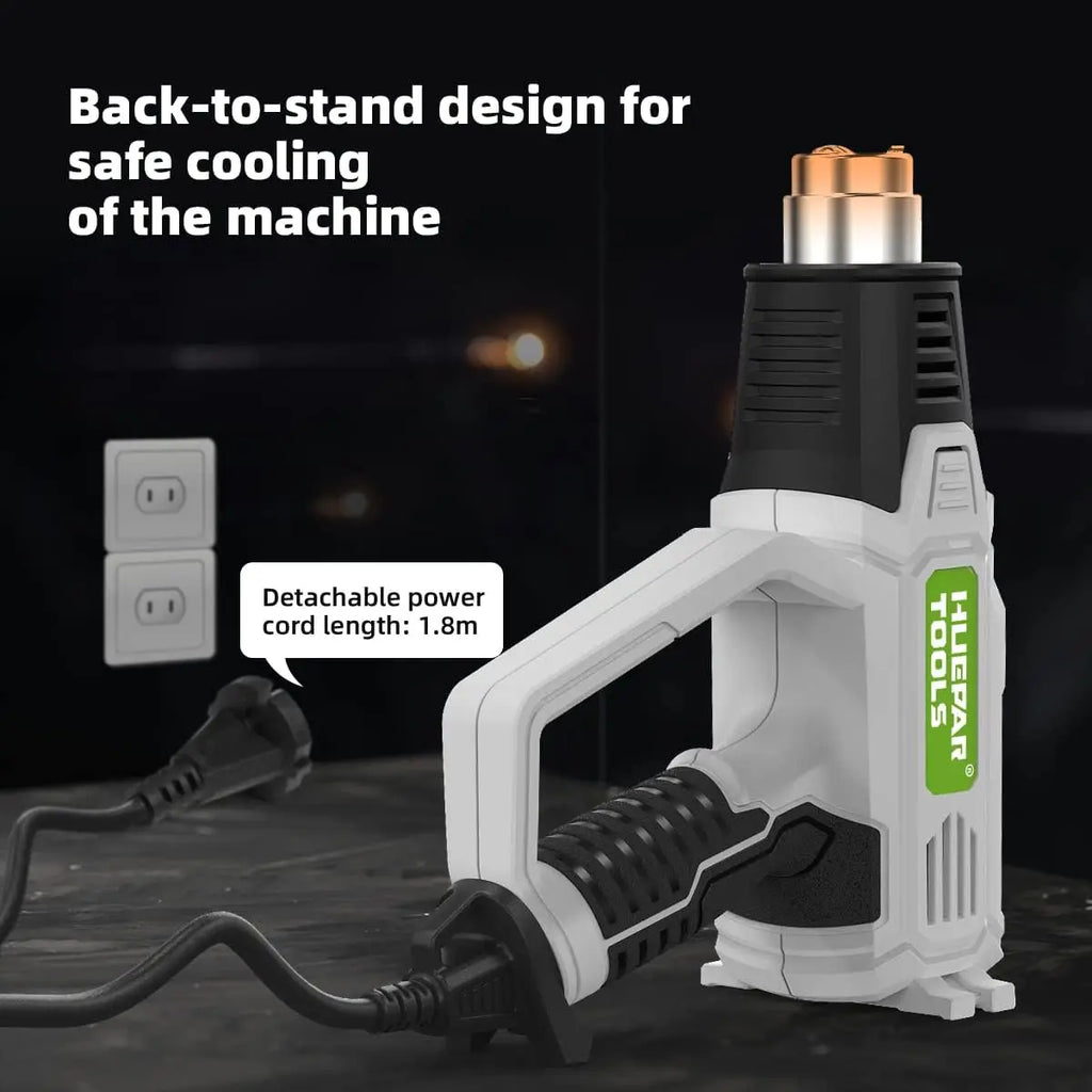 HUEPAR TOOLS Hot Air Gun 2300W 220V/110V Heat Gun with LCD Digital Display Hot Air Gun 122℉-1112℉(50℃-600℃) 10 Accessories