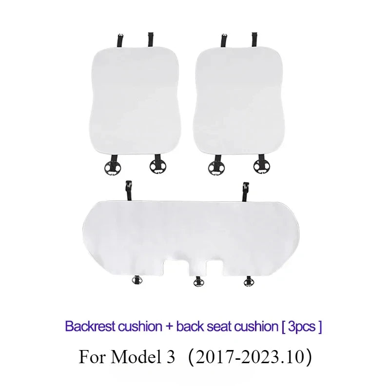 Seat Cover Cushion for Tesla Model 3 Y Flannel White Seat Protection Mat Anti-dirty Non-slip Cushion Car Interior Accessories