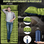 WESTTUNE Inflatable Air Mattress Camping Sleeping Pad Ultralight Camping Mat with Pillow Built-in Foot Pump for Backpacking Hiki