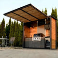 Customized heavy duty weatherproof outdoor kitchen folding design with gas grill for outdoor cooking