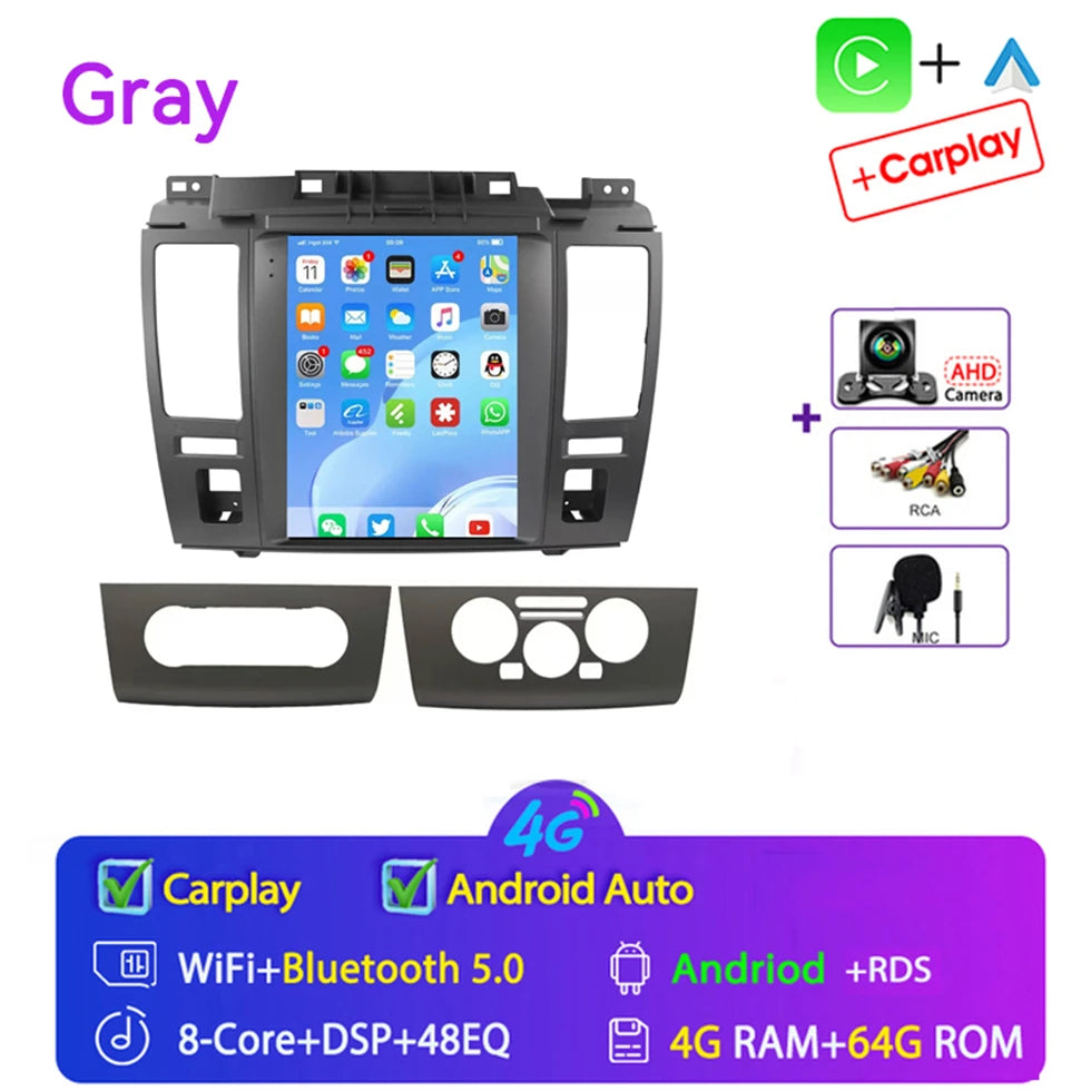 For Nissan Tiida Versa 2004 2005 - 2013 for Tesla Style 9.7" Android 15 Car Android auto Wireless Carplay Radio GPS Navi NO DVD