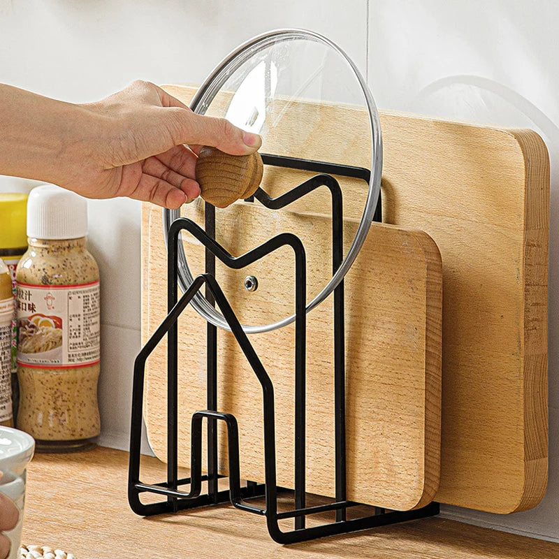 Pot Lid Holder Multi Layer Cutting Board Storage Rack Shelf Organizer Dish Drain Rack Kitchen Storage Accessories Space Saving