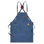 New Durable Goods Heavy Duty Unisex Canvas Work Apron with Tool Pockets Cross-Back Straps Adjustable For Woodworking Painting