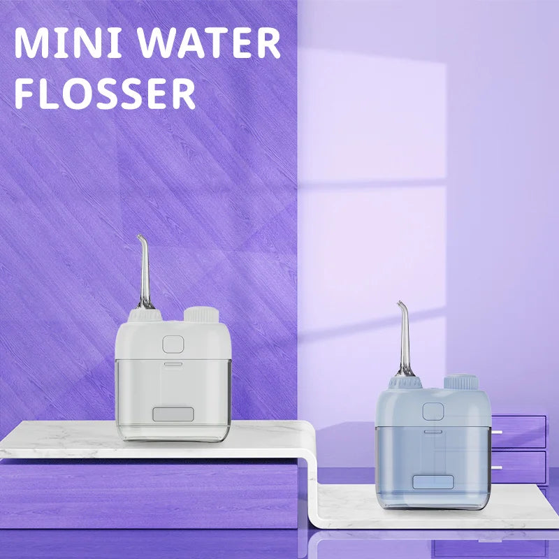 YUESI Mini Electric Water Flosser Convenient For Travel Portable Teeth Cleaner 2 Jet Tip 4 Modes Irrigator Dental Teeth Clean