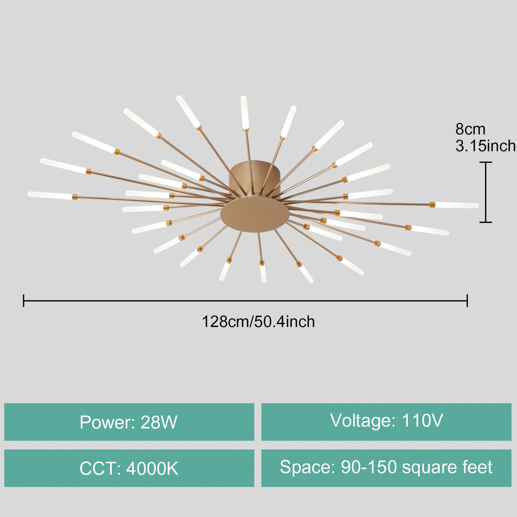 Modern LED Ceiling Light for Living Room Lamp Bedroom Ceiling Chandeliers AC 90-260V Gold Black Home Decoration Light Fixture