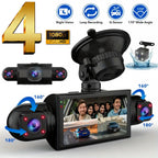 Car Dash Cam 4 Channel Black Box Driving Camera FHD 1080P Front Left R