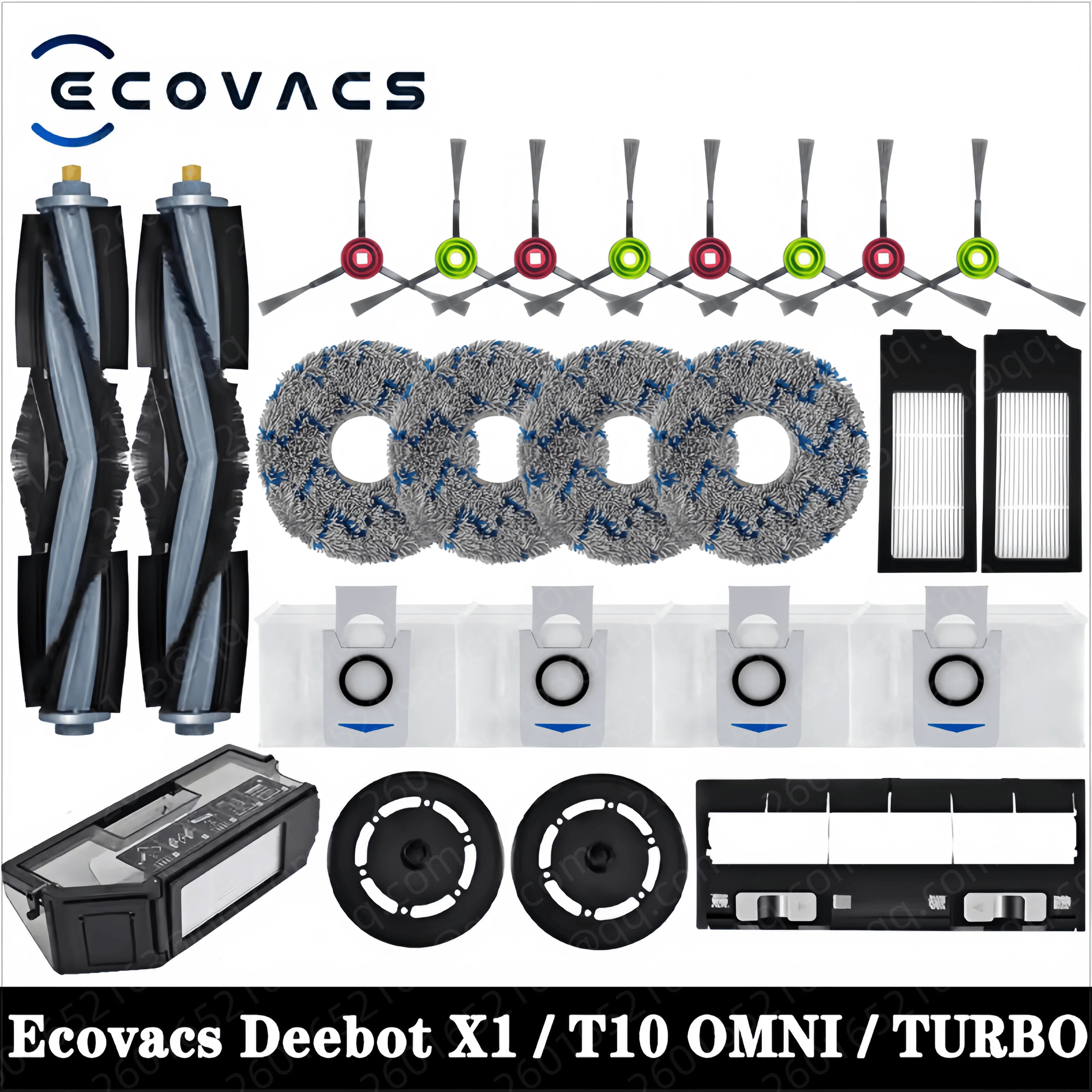For Ecovacs Deebot X1/ T10 OMNI / TURBO /X1S PRO Accessories Robot Vacuum Cleaner Parts Mop Dust Bag Hepa Filter Main Side Brush