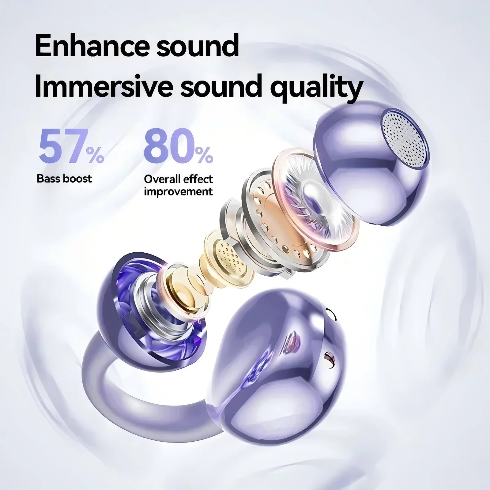 Xiaomi M91 Open Ear Clip Earbuds Earphone With Mic For Android iOS  ENC Bluetooth5.4 Headphone Noise Cancelling