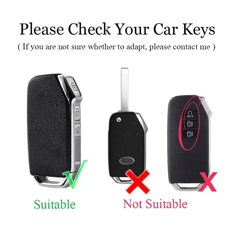 Leather Alloy Car Remote Key Case Protection Cover For KIA Sportage R GT Stinger Sorento Ceed Cerato Forte Niro Soul Telluride