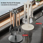 Kitchen Utensil Stand: Rotating Storage Hanger with 8 Hooks, for Countertop Organization Rotatable Cooking Utensils Holder