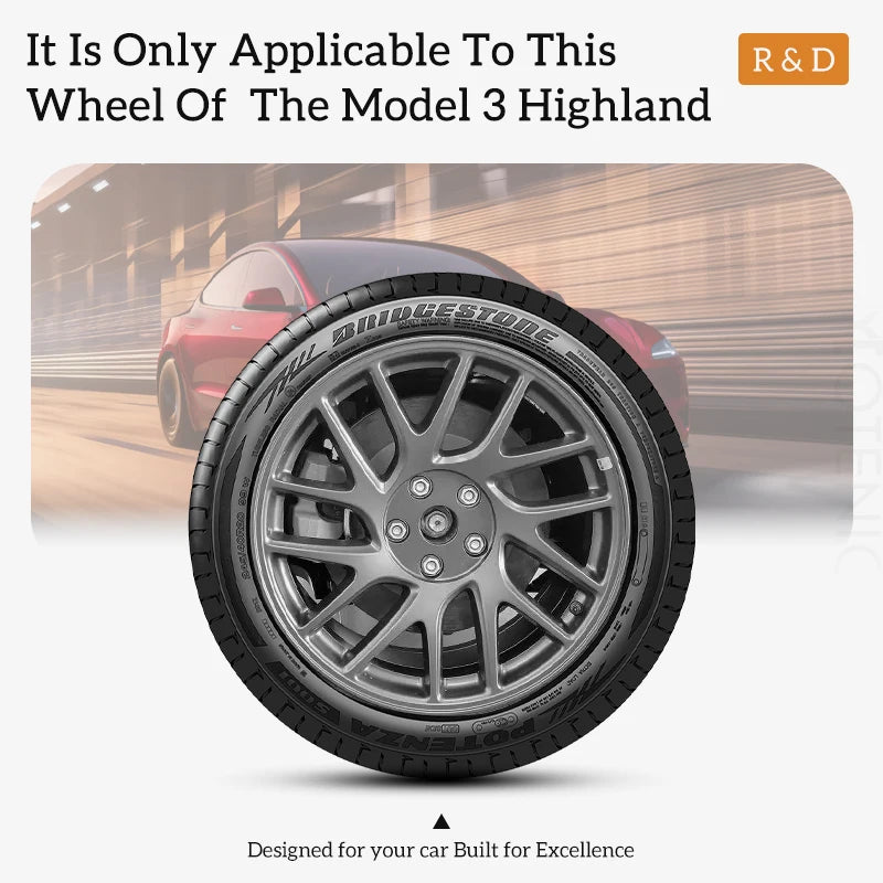 4PCS HubCaps New Model 3 Highland 2023-2025 18Inch Sporty Wheel Cap Full Rim Cover For Tesla Replacement Automobile Accessories