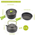 Outdoor camping cooking set hard aluminum alloy outdoor tableware kettle cooker cooking pots and bowls hiking barbecue picnic
